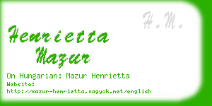 henrietta mazur business card